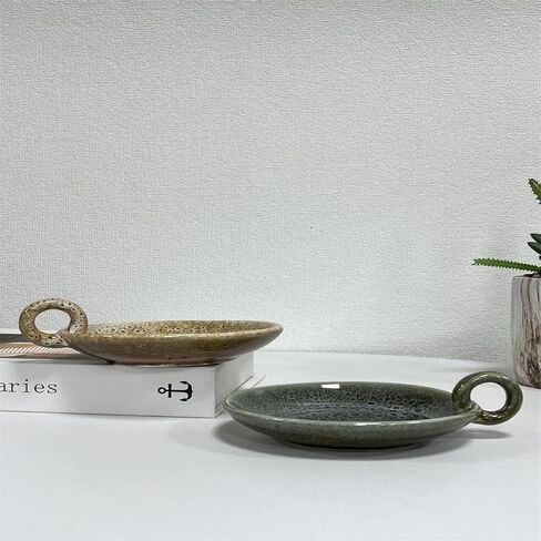 Vintage Handles Ceramic Incense Holder for Palo Santo Sticks with Smudging Feather and Palo Santo for Spiritual Gifts for Women (Khaki) in Saudi Arabia
