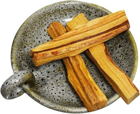 Vintage Handles Ceramic Incense Holder for Palo Santo Sticks with Smudging Feather and Palo Santo for Spiritual Gifts for Women (Khaki) in Saudi Arabia