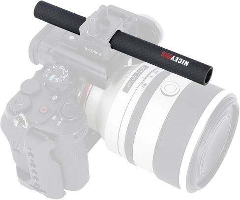 NICEYRIG 15mm Carbon Fiber Rod 4'' Short Rod for Camera Cage Rig, Top Handle, 15mm Rail Block [Pack of 2] - 554 in Kuwait