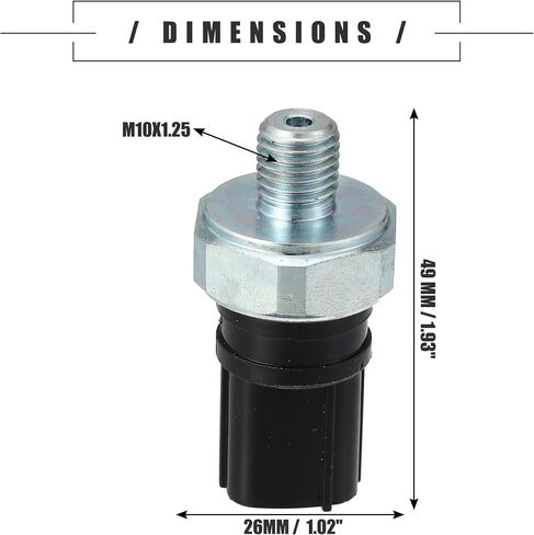 Motoforti Engine Oil Pressure Sensor, for Honda Civic 2012-2020, Metal, 37250-R1A-A01,Black Silver Tone in Saudi Arabia