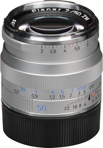 عدسة كاميرا ZEISS Ikon Planar T* ZM 2/50 القياسية لكاميرات Leica M-Mount Rangefinder، فضي in Kuwait
