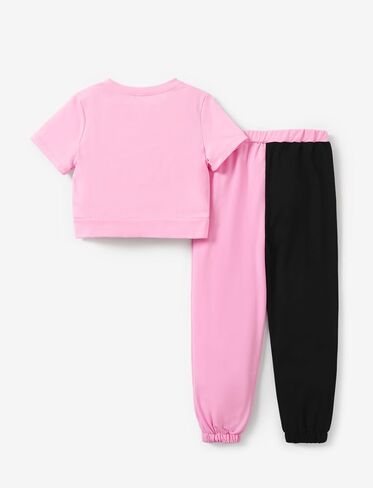 PATPAT Girl's 2 Piece Outfits Short Sleeve Twist Front Tee Top and Elastic Sweatpants Summer Clothes Set 5-12Y in Saudi Arabia