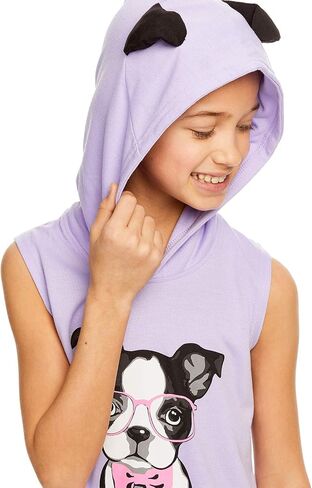 Girls 2-Piece Pajama Set Kids Sleepwear, Short Sleeve Top and Long Pants PJ Set, Lavender in Saudi Arabia