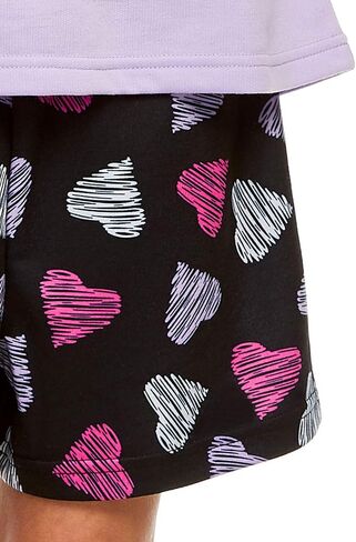 Girls 2-Piece Pajama Set Kids Sleepwear, Short Sleeve Top and Long Pants PJ Set, Lavender in Saudi Arabia
