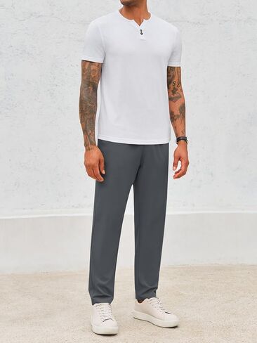 Runcati Mens Slim Fit Dress Pants Business Casual Golf Chino Pants Stretch Pleated Slacks in Saudi Arabia