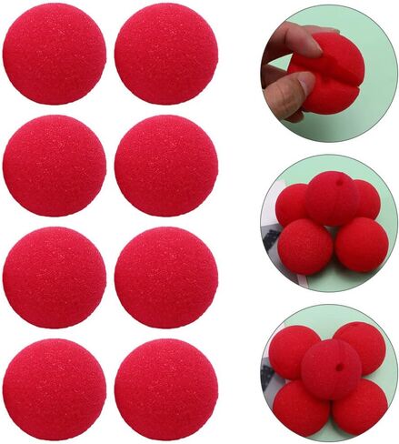 LIFKOME الإسفنج مهرج الأنف 50pcs السيرك الأحمر مهرج الأنف زي حزب تأثيري الأحمر السيرك مهرج الأنف السائبة اسفنجي الجدة الأنف السائبة مجموعة رودولف الرنة الأنف in Kuwait