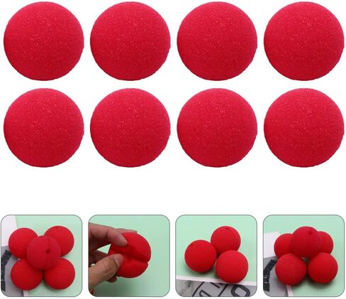 LIFKOME الإسفنج مهرج الأنف 50pcs السيرك الأحمر مهرج الأنف زي حزب تأثيري الأحمر السيرك مهرج الأنف السائبة اسفنجي الجدة الأنف السائبة مجموعة رودولف الرنة الأنف in Kuwait