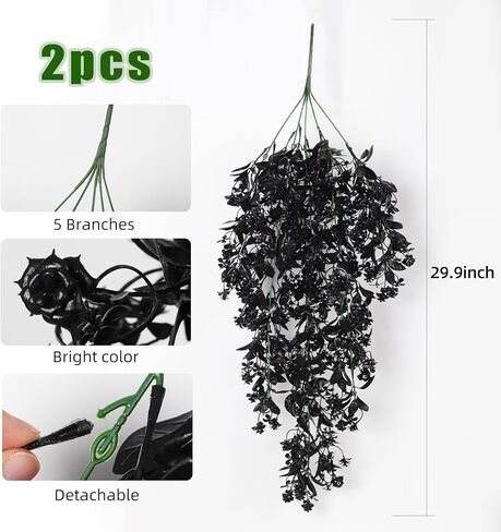 RECUTMS Outdoor Artificial Hanging Flowers 4Pcs Fake Greenery Shrubs UV Resistant Faux Plastic Plants for Farmhouse Kitchen Office Party Summer Decor Indoor (Orange) in Kuwait