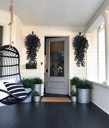 RECUTMS Outdoor Artificial Hanging Flowers 4Pcs Fake Greenery Shrubs UV Resistant Faux Plastic Plants for Farmhouse Kitchen Office Party Summer Decor Indoor (Orange) in Kuwait