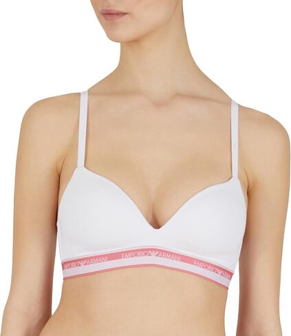 Emporio Armani Women's Stretch Cotton Logoband Padded Triangle Bra in Saudi Arabia