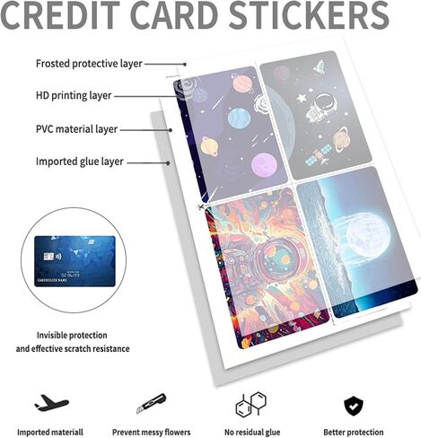 Mexican President Peso Card Stickers,Skin for Credit Debit Key Card 4 Pcs Covering Personalizing Bank Card |Removable, No Bubble, Slim, Waterproof 1000 Mexico Peso Card Cover (Color-I, 4 PSC) in Saudi Arabia