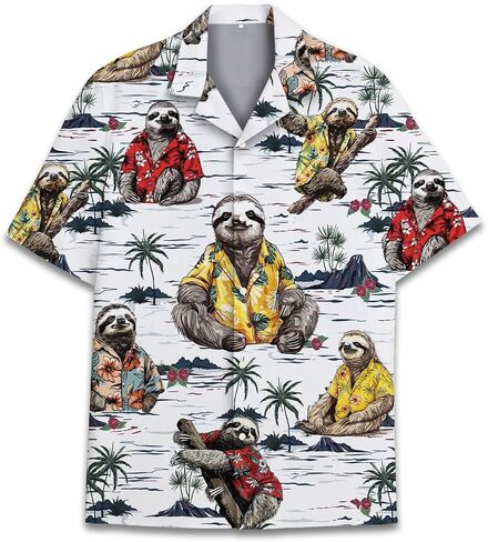 Funny Tropical Opposum Hawaiian Shirt for Men Women, Short Sleeve Button Up Relaxed Fit Casual Hawaiian Shirts for Adults in Saudi Arabia