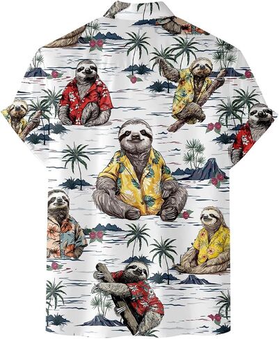Funny Tropical Opposum Hawaiian Shirt for Men Women, Short Sleeve Button Up Relaxed Fit Casual Hawaiian Shirts for Adults in Saudi Arabia