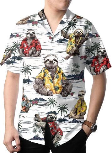 Funny Tropical Opposum Hawaiian Shirt for Men Women, Short Sleeve Button Up Relaxed Fit Casual Hawaiian Shirts for Adults in Saudi Arabia