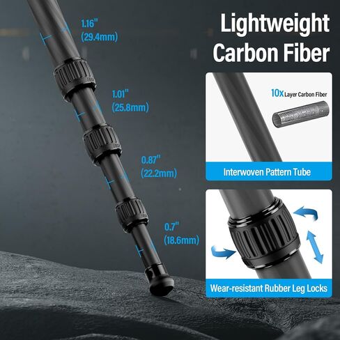 SIRUI SL-200 Carbon Fiber Tripod Extension Pole, Two-Section Center Column Extender for Tripods in Saudi Arabia