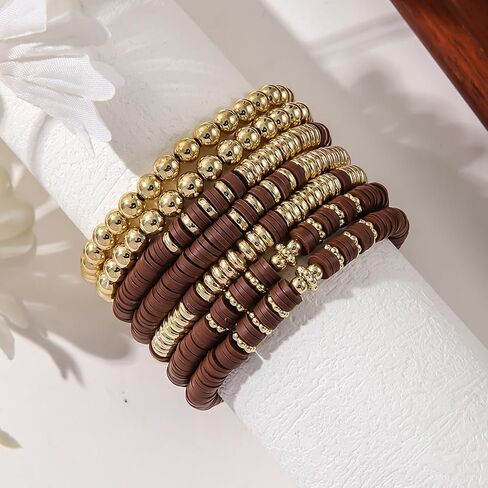 Friendship Bracelets Gold Beaded Bracelets for Women Guts Tour Outfit Soft Pottery Bracelet Summer Bracelets Olivia Bracelets Jewelry Gift Olivia Merch in Saudi Arabia