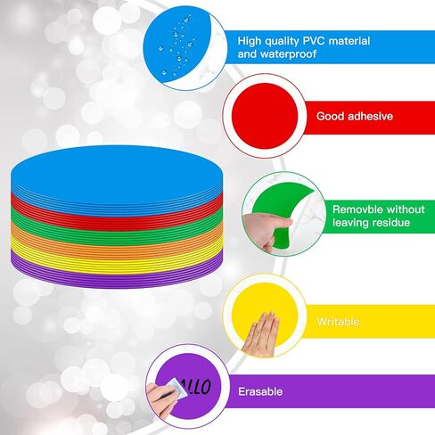 Classroom Floor Dots 6Inch Vinly Floor Stickers Removable Dot Stickers for Kids, Waterproof Adhesive Dots Floor Decals for Preschool and Kindergarten Elementary Teachers in Kuwait