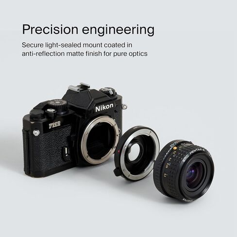 Urth Lens Mount Adapter (Manual): Compatible with Pentax K Lens to Nikon F Camera Body (with Optical Glass) in Saudi Arabia