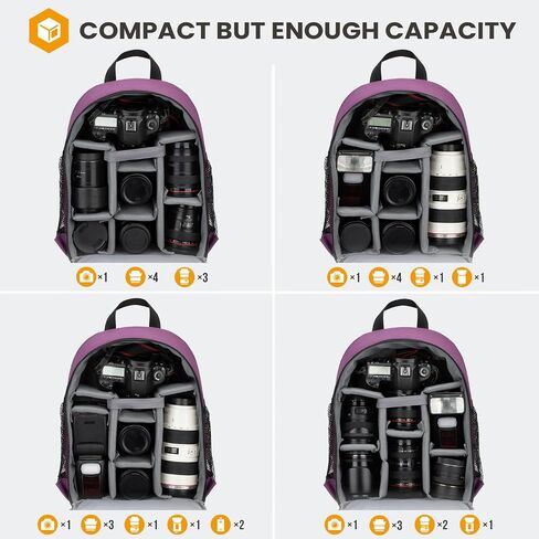 TARION Camera Backpack Bag Small - Professional DSLR Camera Bag with Waterproof Rain Cover Laptop Compartment Photograhy Backpack Case Black TB-S in Kuwait