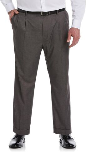 Savane Men's Big & Tall Performance No Iron Double Pleated Gabardine Pants with Expandable Waistband in Saudi Arabia