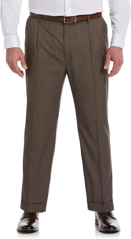 Savane Men's Big & Tall Performance No Iron Double Pleated Gabardine Pants with Expandable Waistband in Saudi Arabia