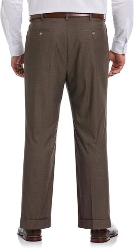 Savane Men's Big & Tall Performance No Iron Double Pleated Gabardine Pants with Expandable Waistband in Saudi Arabia