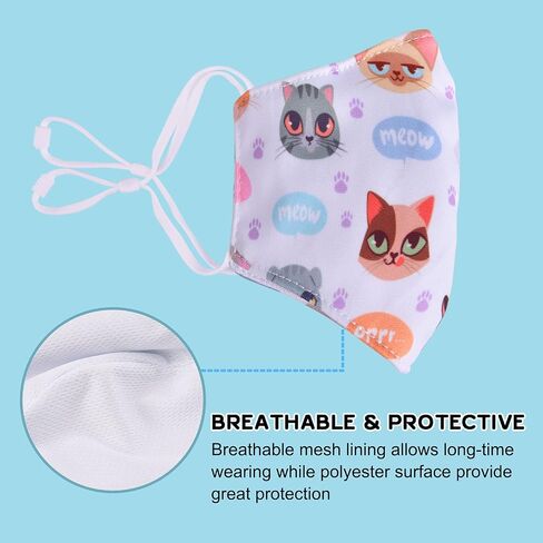 6Pack Kids Face Mask Reusable, Breathable Face Mask for Boys Girls, Adjustable Children Face Mask in Saudi Arabia