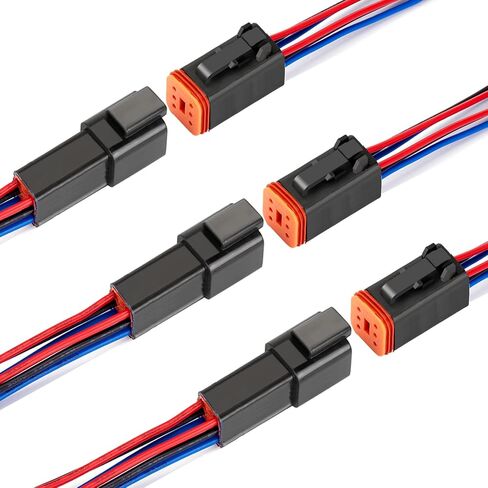 2 Pin waterproof Connector, 2 wire Male Female Plug electric Socket Quick Disconnect Waterproof DT Plug Play adapter with 16 AWG 7.9 inch Wire for Car Truck Motorcycle Marine Boat (5pack)¡­ in Saudi Arabia