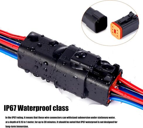 2 Pin waterproof Connector, 2 wire Male Female Plug electric Socket Quick Disconnect Waterproof DT Plug Play adapter with 16 AWG 7.9 inch Wire for Car Truck Motorcycle Marine Boat (5pack)¡­ in Saudi Arabia