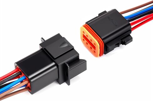 2 Pin waterproof Connector, 2 wire Male Female Plug electric Socket Quick Disconnect Waterproof DT Plug Play adapter with 16 AWG 7.9 inch Wire for Car Truck Motorcycle Marine Boat (5pack)¡­ in Saudi Arabia