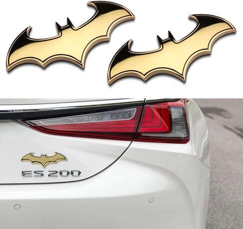Pincuttee 2PC 3D Metal Sticker for Car,Bat Sticker for Car, Car Emblem Stickers,Car Exterior Decal and Sticker,Bumper Sticker for Car/SUV/Truck(Silver,2PC) in Saudi Arabia