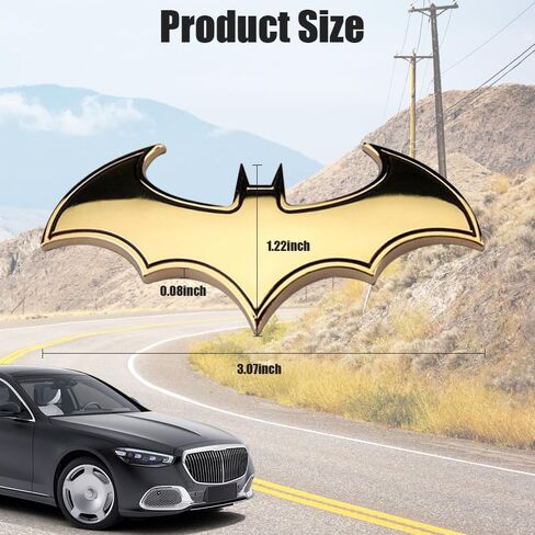 Pincuttee 2PC 3D Metal Sticker for Car,Bat Sticker for Car, Car Emblem Stickers,Car Exterior Decal and Sticker,Bumper Sticker for Car/SUV/Truck(Silver,2PC) in Saudi Arabia