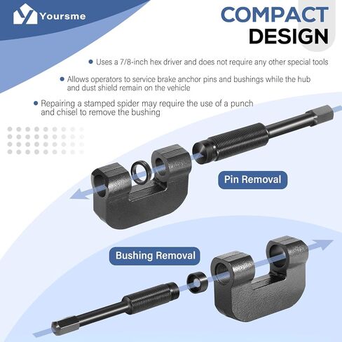 Yoursme 16002 Brake Anchor Pin Press 10 Ton Capacity for Semi Trucks, Works for Class 6-8 Transportation Trucks and Equipment in Saudi Arabia
