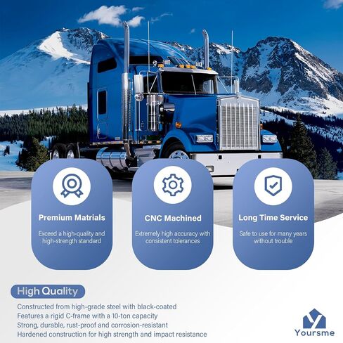 Yoursme 16002 Brake Anchor Pin Press 10 Ton Capacity for Semi Trucks, Works for Class 6-8 Transportation Trucks and Equipment in Saudi Arabia