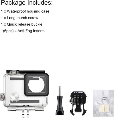 Waterproof Housing Case for GoPro Hero 4, Hero 3+, Hero 3 Underwater Photography - Waterproof Up to 131 ft (40M) - with Quick Release Mount, Thumb Screw in Kuwait