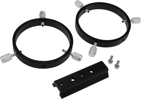 Astromania Adjustable Guide Scope Ring Set with Plate 80 mm Inside Diameter | For Guidescope OTAs 53-79mm Outside Diameter,Teflon Inlays to Protect Telescope,Aluminum Rings Set with Dovetail Mount Plate in Saudi Arabia