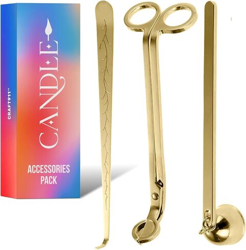 Candle Snuffer and Wick Trimmer with Dipper 3 in 1 Candle Care Kit for Candle Lover (Black) in Kuwait