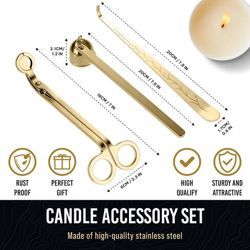 Candle Snuffer and Wick Trimmer with Dipper 3 in 1 Candle Care Kit for Candle Lover (Black) in Kuwait