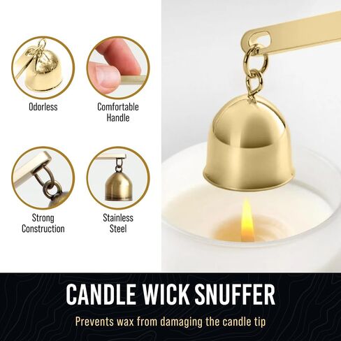 Candle Snuffer and Wick Trimmer with Dipper 3 in 1 Candle Care Kit for Candle Lover (Black) in Kuwait