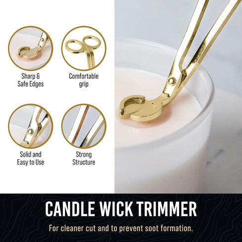 Candle Snuffer and Wick Trimmer with Dipper 3 in 1 Candle Care Kit for Candle Lover (Black) in Kuwait