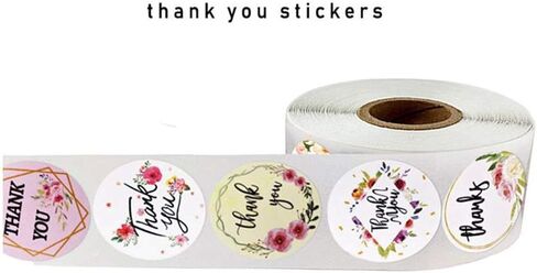 Floral Stickers Stickers 1'' 25mm Adhesive Labels,1000pcs Decorative Envelope Seal Stickers for Gifts, Wedding,Birthday, Party,Packaging for Small Business (A-36) in Saudi Arabia