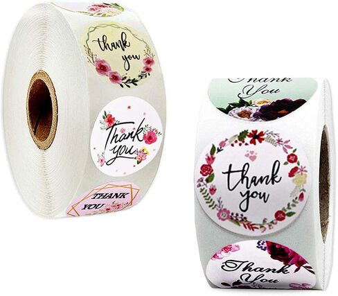 Floral Stickers Stickers 1'' 25mm Adhesive Labels,1000pcs Decorative Envelope Seal Stickers for Gifts, Wedding,Birthday, Party,Packaging for Small Business (A-36) in Saudi Arabia