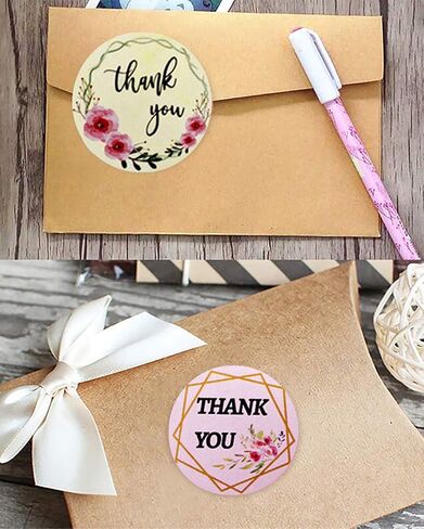 Floral Stickers Stickers 1'' 25mm Adhesive Labels,1000pcs Decorative Envelope Seal Stickers for Gifts, Wedding,Birthday, Party,Packaging for Small Business (A-36) in Saudi Arabia