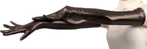 Men's and Women's Shiny Metallic Spandex Opera Party Costume Gloves Wet Look Gloves in Saudi Arabia