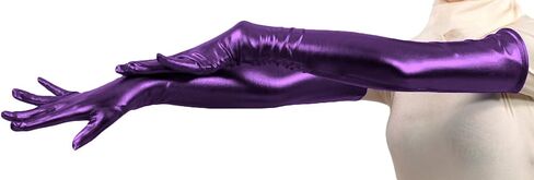 Men's and Women's Shiny Metallic Spandex Opera Party Costume Gloves Wet Look Gloves in Saudi Arabia