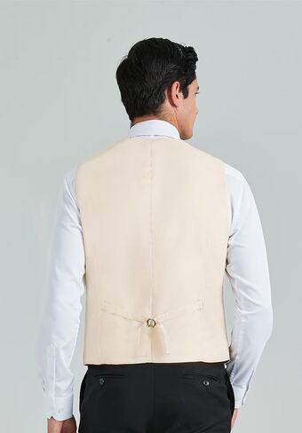 HISDERN Mens Suit Vest Business Formal Dress Vests for Men Solid Color Casual Wedding Tuxedo Party Waistcoat in Saudi Arabia