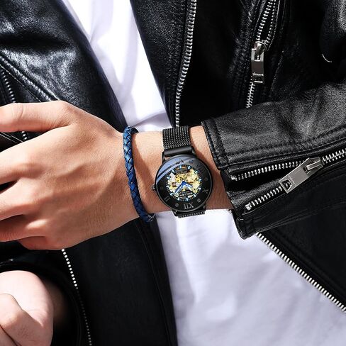 Skeleton Automatic Mens Watch, Double-Sided Skeleton Automatic Watch for Men in Saudi Arabia