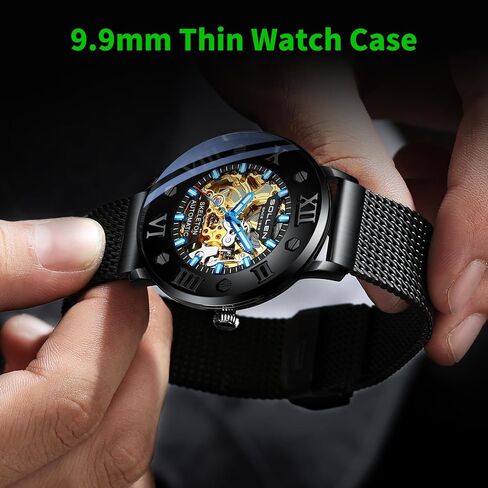 Skeleton Automatic Mens Watch, Double-Sided Skeleton Automatic Watch for Men in Saudi Arabia