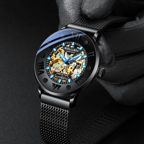 Skeleton Automatic Mens Watch, Double-Sided Skeleton Automatic Watch for Men in Saudi Arabia