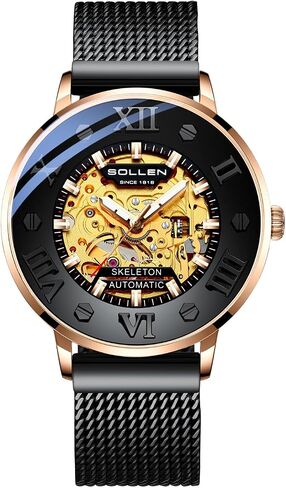 Skeleton Automatic Mens Watch, Double-Sided Skeleton Automatic Watch for Men in Saudi Arabia
